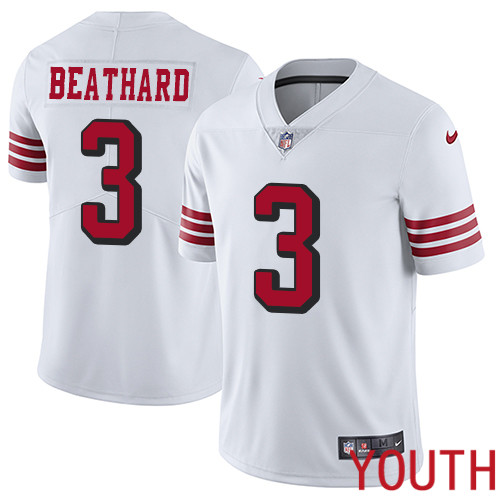 San Francisco 49ers Limited White Youth C. J. Beathard NFL Jersey #3 Rush Vapor Untouchable->youth nfl jersey->Youth Jersey